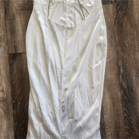 Retrofete Margot Dress White Size Medium Silk Blend Open Back Bridal NWT - Picture 10 of 16